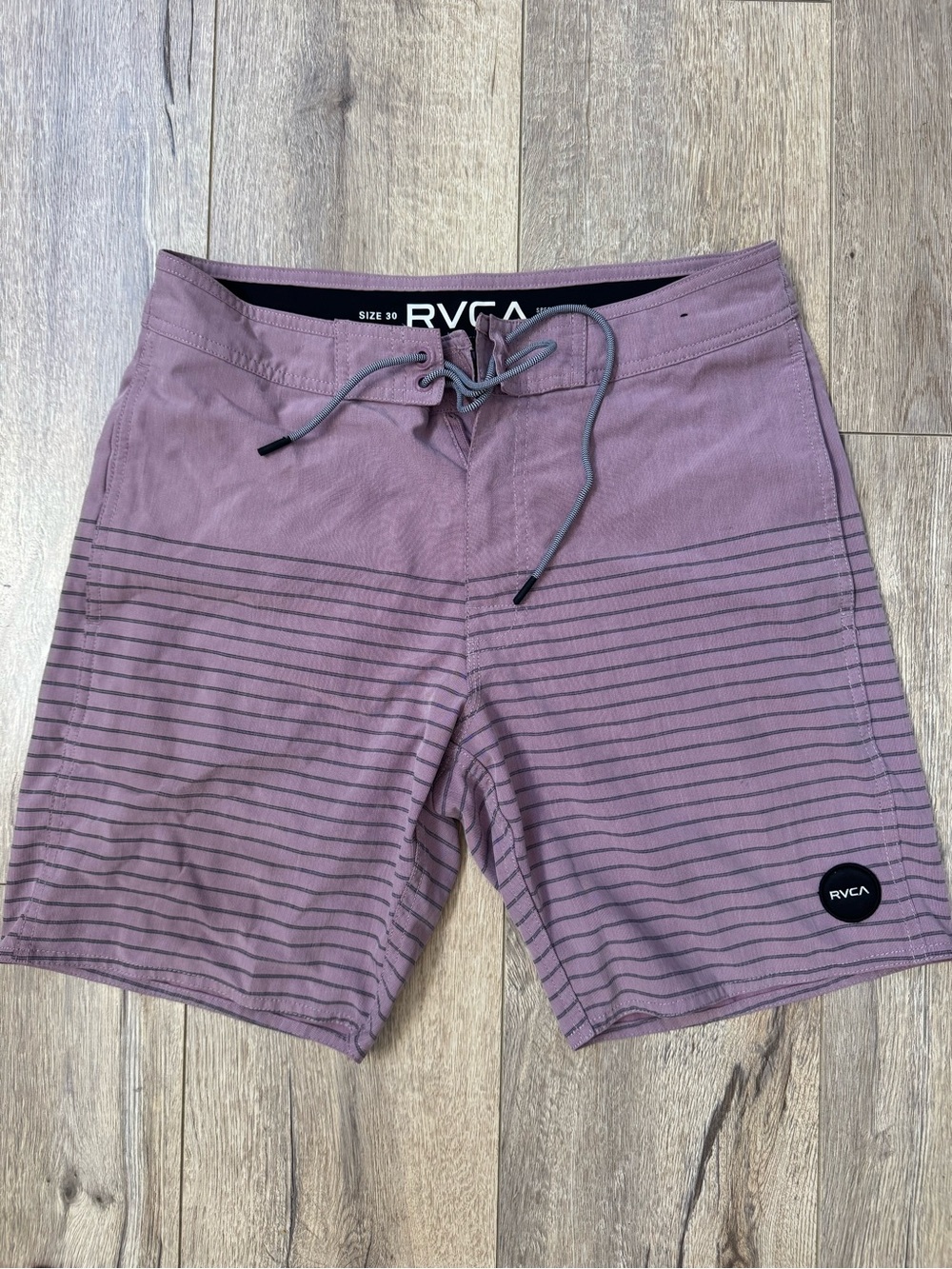 RVCA brand new Men's Dusty Mauve Striped Board Shorts